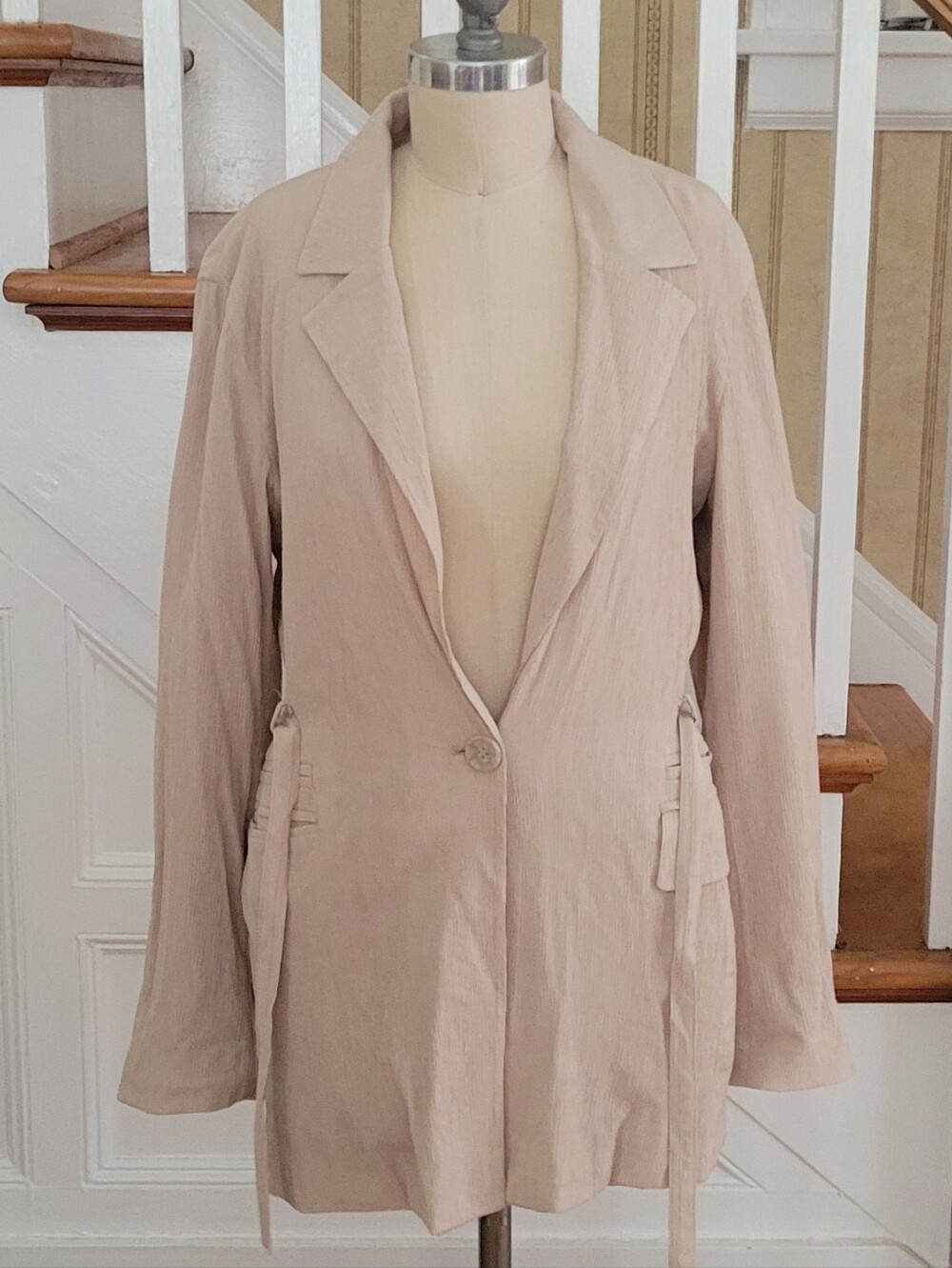 BAGATELLE Collection Beige Single Front Button Jacket Size Large - Picture 2 of 8
